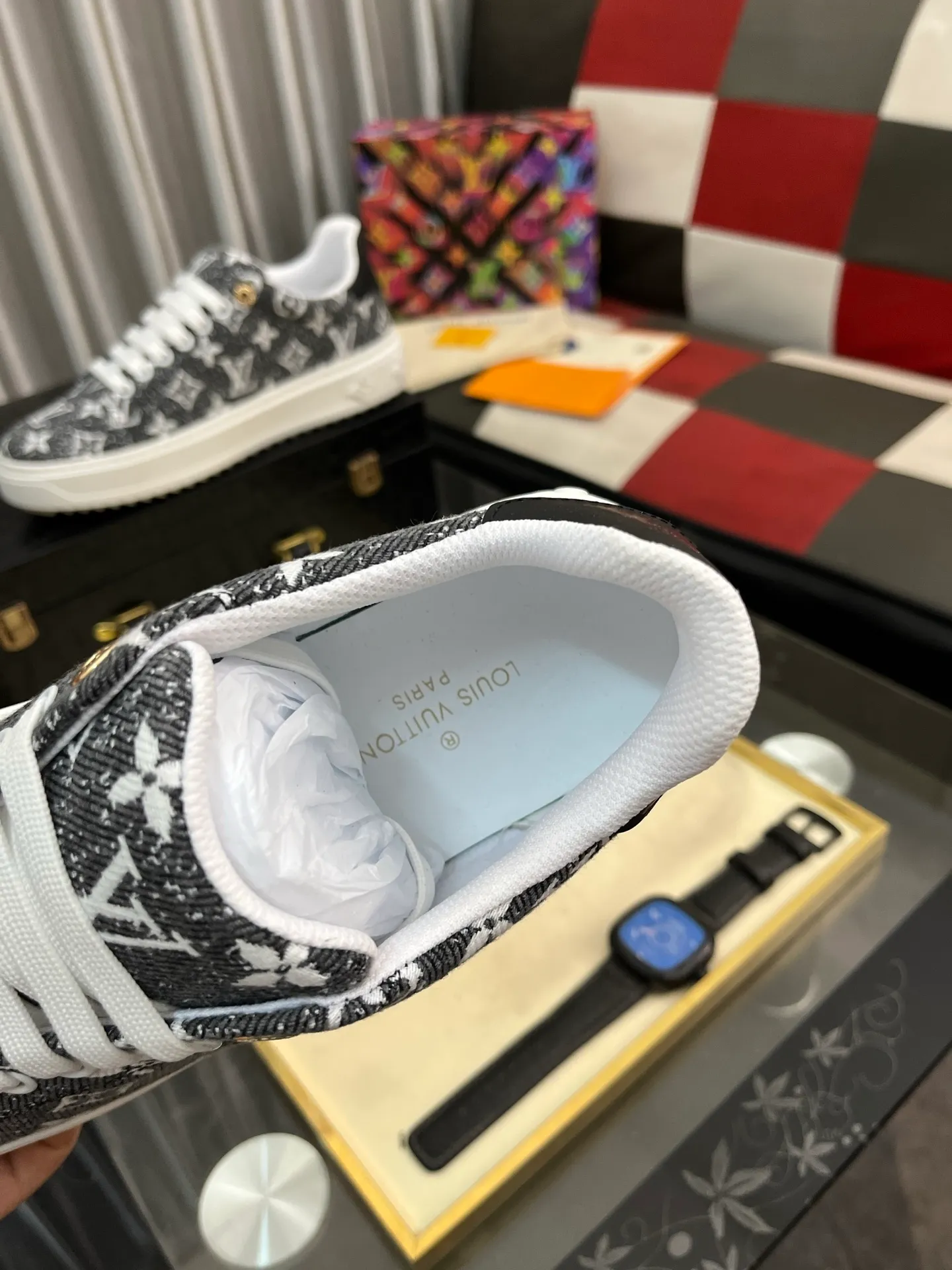 Men's shoes 💰540⌚️⌚️[Louis Vuitton LV] Dad shoes are popular casual sports shoes with outsole, breathable and comfortable, easy to walk, trendy men's versatile fly woven epoxy matching ➕leather lining➕Gucci's popular original outsole, sports and running style, super comfortable. Size 38-445️⃣Colors available